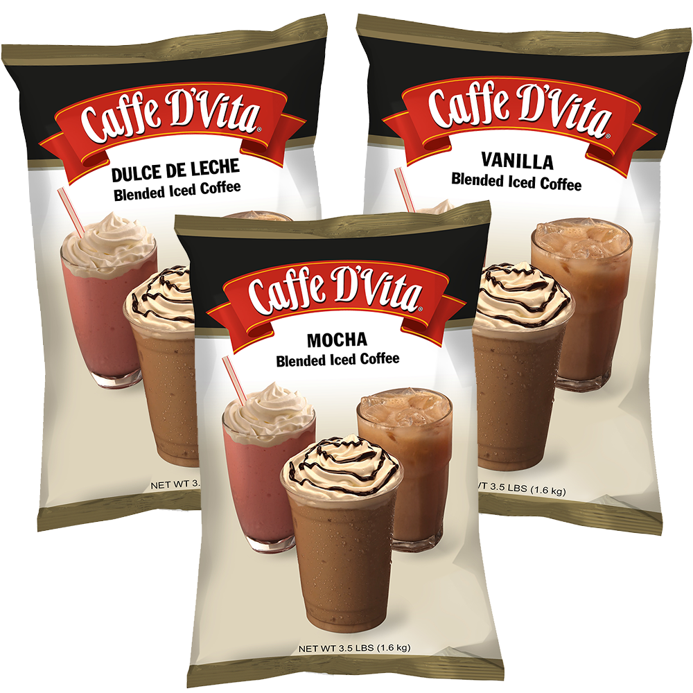 BIC Three Bags blended iced coffee, dulce de leche, blended iced coffees